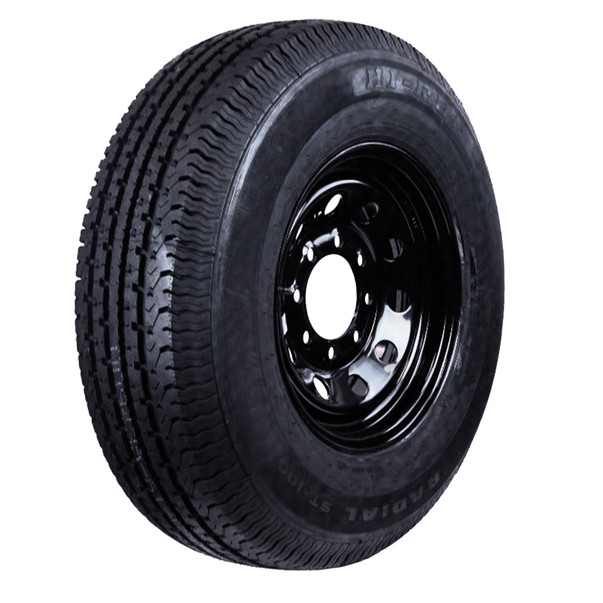 HI-RUN, Highway Trailer Tire Assembly, Radial, Black Mod, Tire Size ST235/80R16 Load Range Rating E, Bolt Holes (qty.) 8 Model# ASR2121